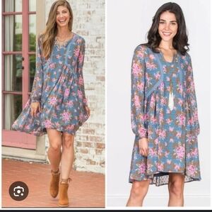 Matilda Jane Floral Blue Dress Size M